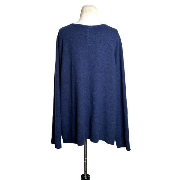 Ellos blue button detail long sleeves tunic sweater size Large - Picture 2 of 9